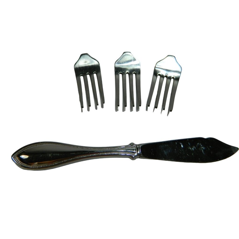 Silver Cheese Knife & Markers Set - Cheddar Gouda Gruyere